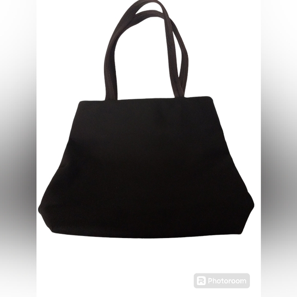 Lauren Ralph Lauren brown nylon top snap tote bag - Picture 1 of 9